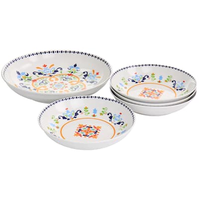 Gibson Home Tijuana 5 Piece Fine Cermic Pasta Bowl Set - 3 Piece Set
