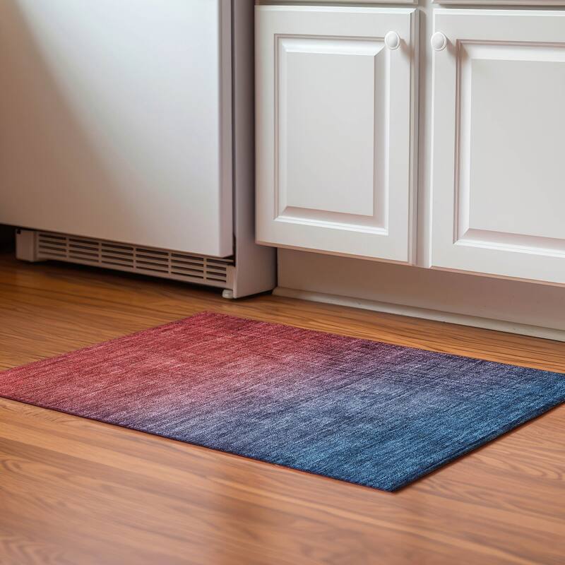 Premium Washable Super Soft Modern Ombre Mayfield Rug - Navy - 1' 8" x 2' 6" - Rectangle