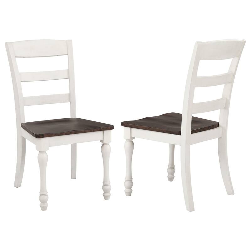 Madelyn Coastal White Wood Dining Side Chair (Set of 2) - Set of 2 - Coastal White - Short