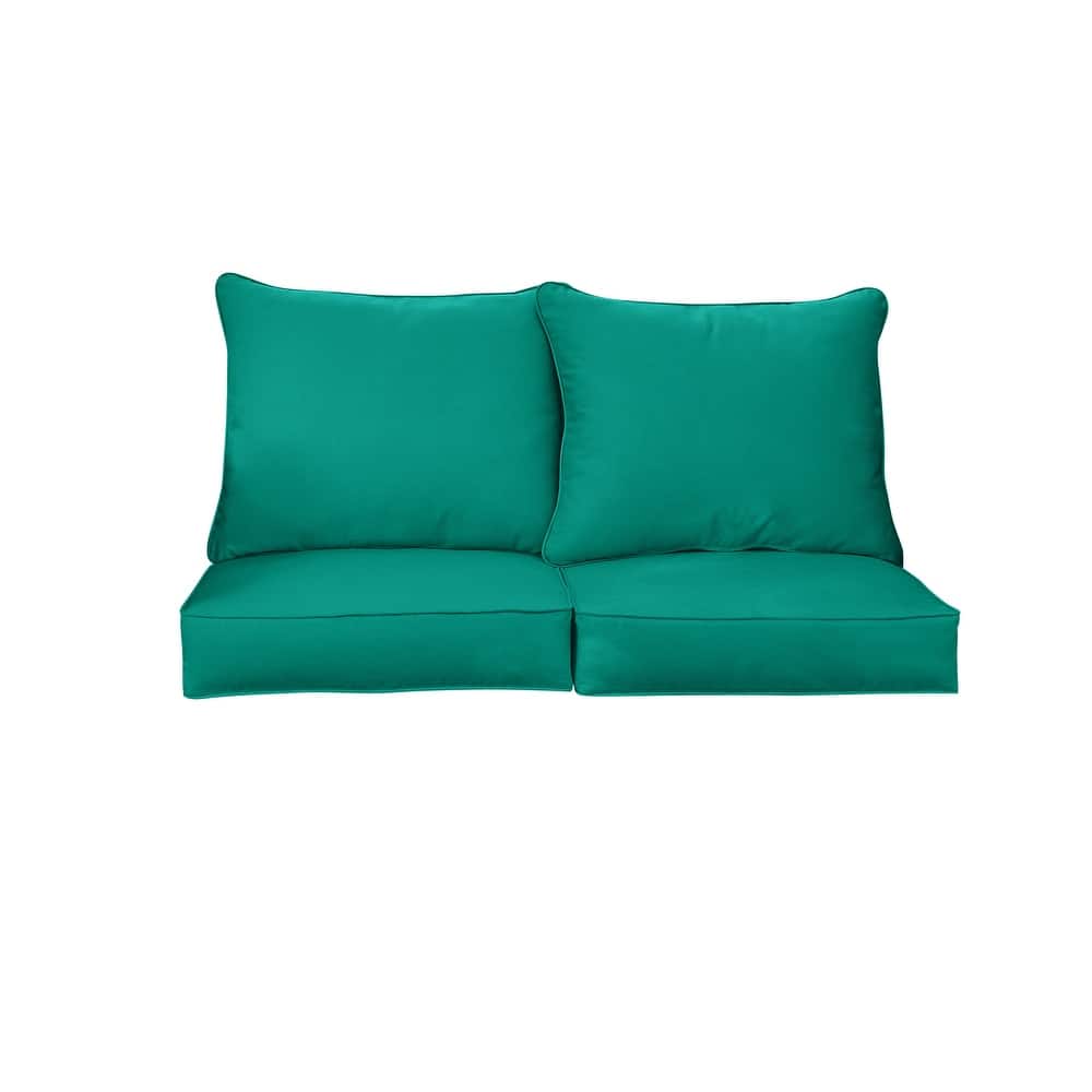 Sorra Home Sunbrella Outdoor Loveseat Pillow and Cushion Set