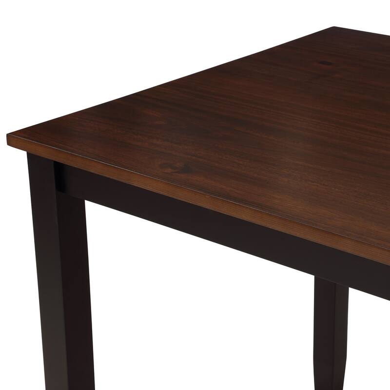 Roomfitters 5-Piece Dining Table Set, Rectangular Wood Kitchen Table and 4 X-back Chairs, Transitional Style