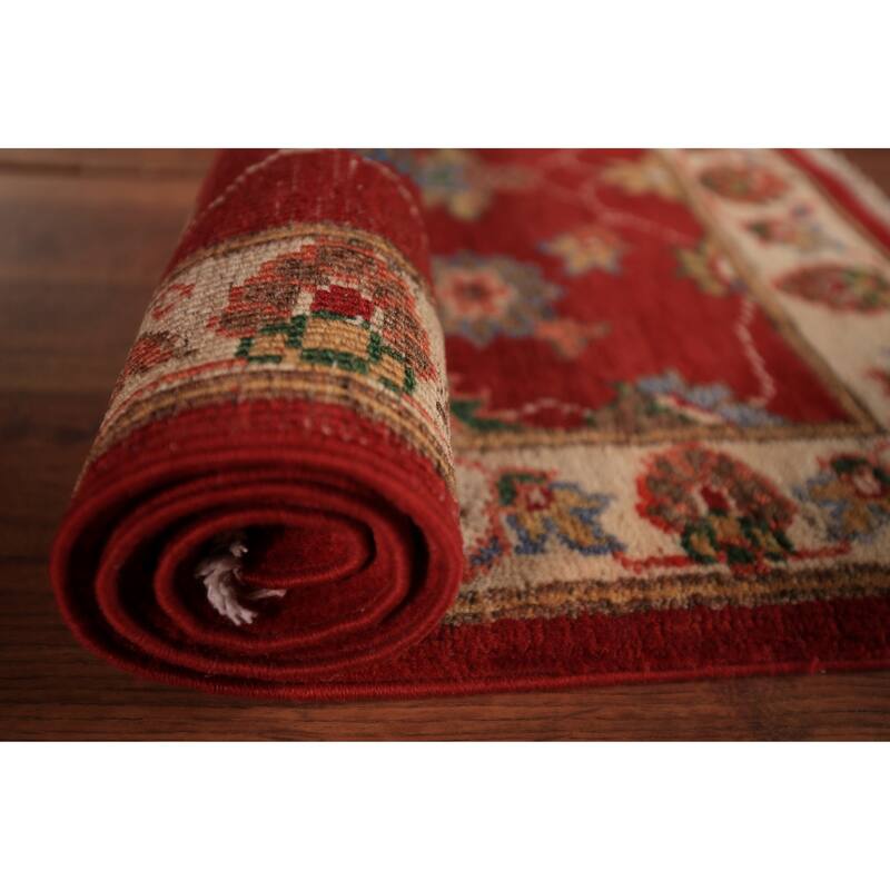 Floral Kazak Foyer Rug Handmade Red Oriental Wool Carpet - 2'0" x 3'0"