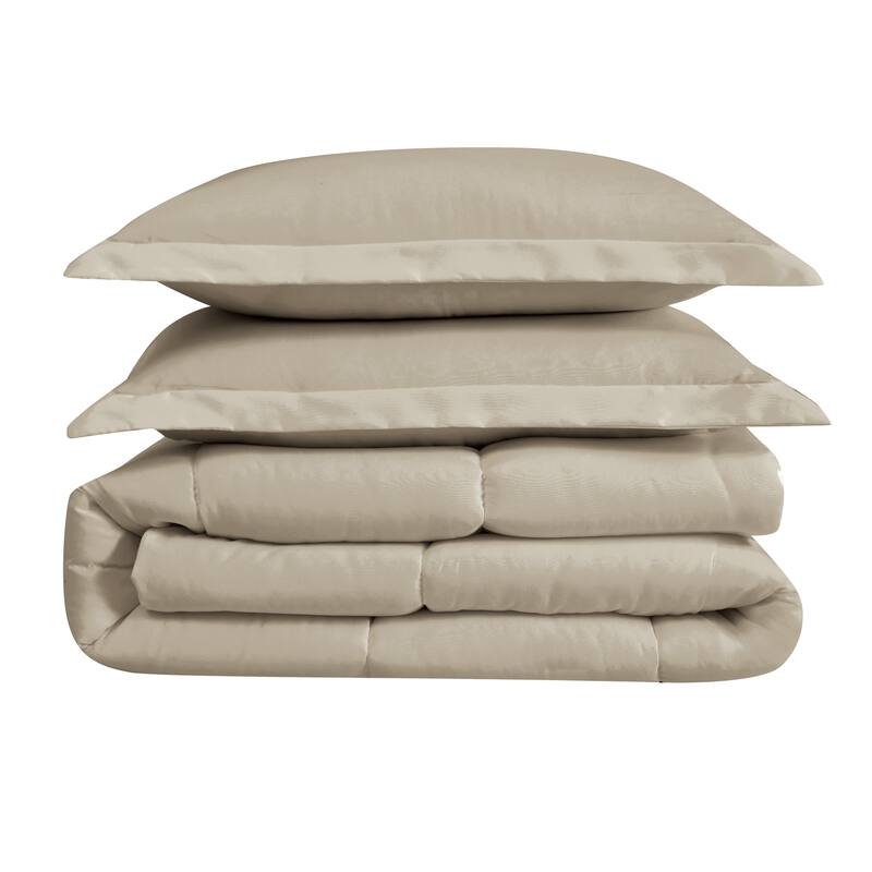 Cannon Heritage Solid 3 Piece Down Alternative Comforter Set - Khaki - King