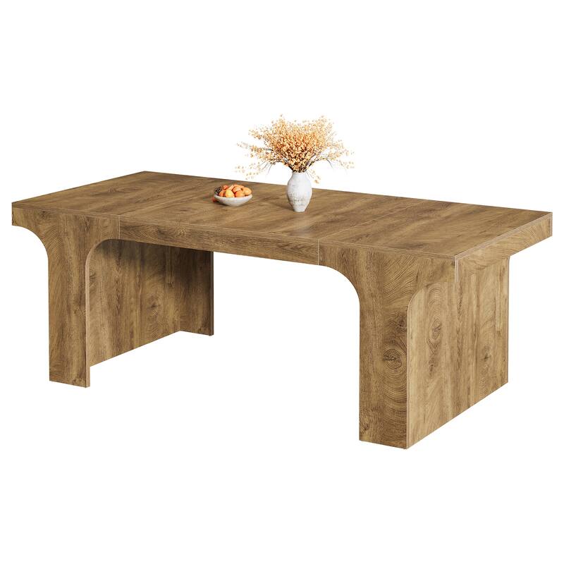 71" Large Wood Dining Table, Rectangular Kitchen Table, Dinner Accent Gathering Table