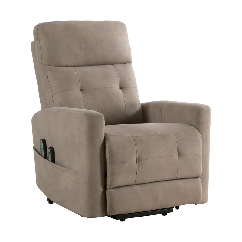Jeanne Textured Microfiber Power Lift Chair with Massage and Heat - Brown