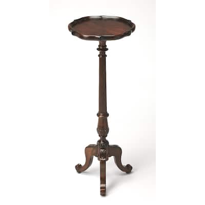 Chatsworth 13.75 in. W x 36.5 in. H Round Wood Scalloped Edge 3 Leg Pedestal Plant Stand