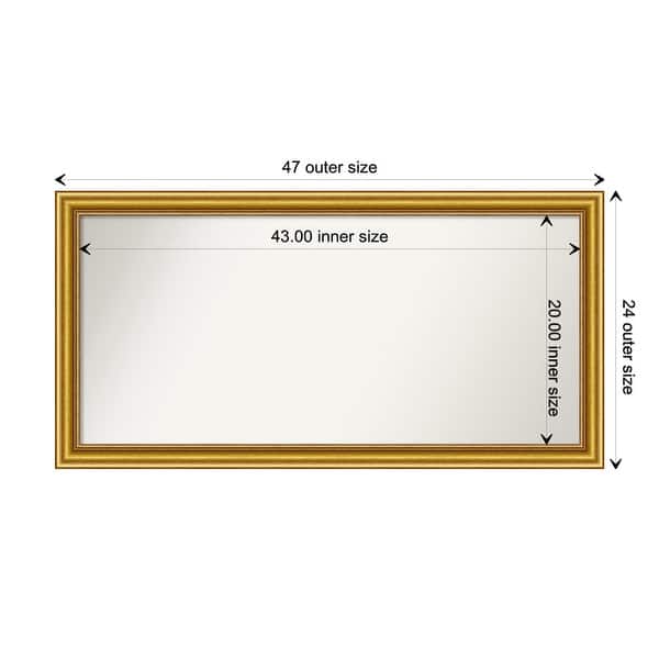 dimension image slide 4 of 93, Wall Mirror Choose Your Custom Size - Extra Large, Townhouse Gold Wood