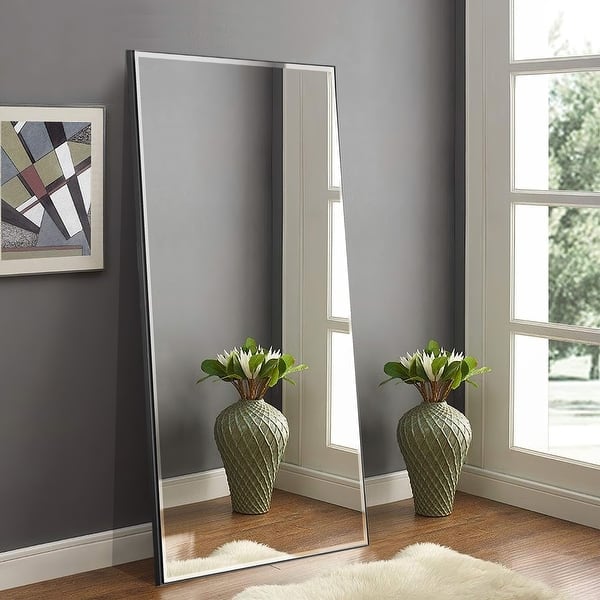 Modern Freestanding Full Length Rectangular Floor Mirror with Standing
