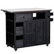 preview thumbnail 51 of 53, Extendable Solid Wood Kitchen Island with Stainless Top Drawers and Wheels