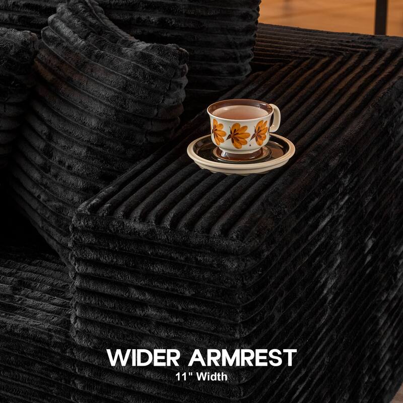 OVIOS All-Foam Plush L-Shaped Sofa​