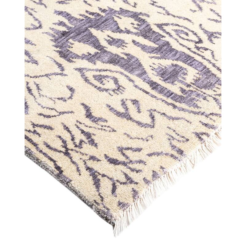 Ikat One-of-a-Kind Hand-Knotted Area Rug - Beige, 8' 0" x 10' 1" - 8' 0" x 10' 1"
