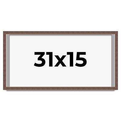 31x15 Shadow Box Frame Brown | 1.125 inches Deep Real Wood Rustic