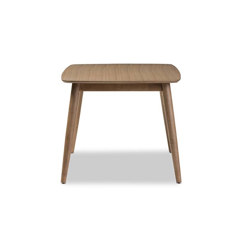 Mid-Century Modern Dining Table - French Oak Finish, 58.5" Wide, Retro Design, Solid Wood Table - 35.1