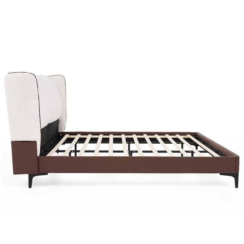 Christopher Knight Home - Nimbus Modern Upholstered Platform Bed with Wingback Headboard