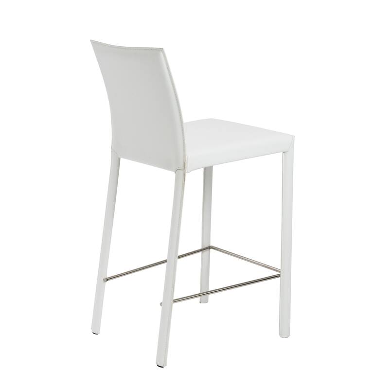Set of Two Full Faux Leather Counter Stools - 16.93" W x 21.07" D x 37.01" H