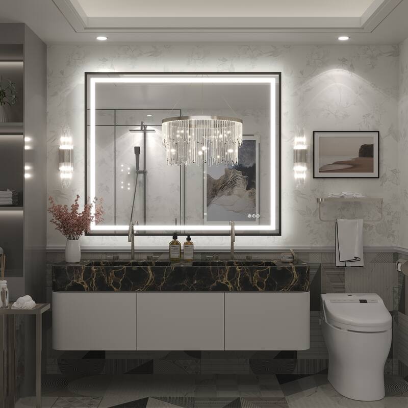 KIOTEE 24V Ultra-Bright LED Bathroom Mirror, Anti-Fog, Tempered Glass
