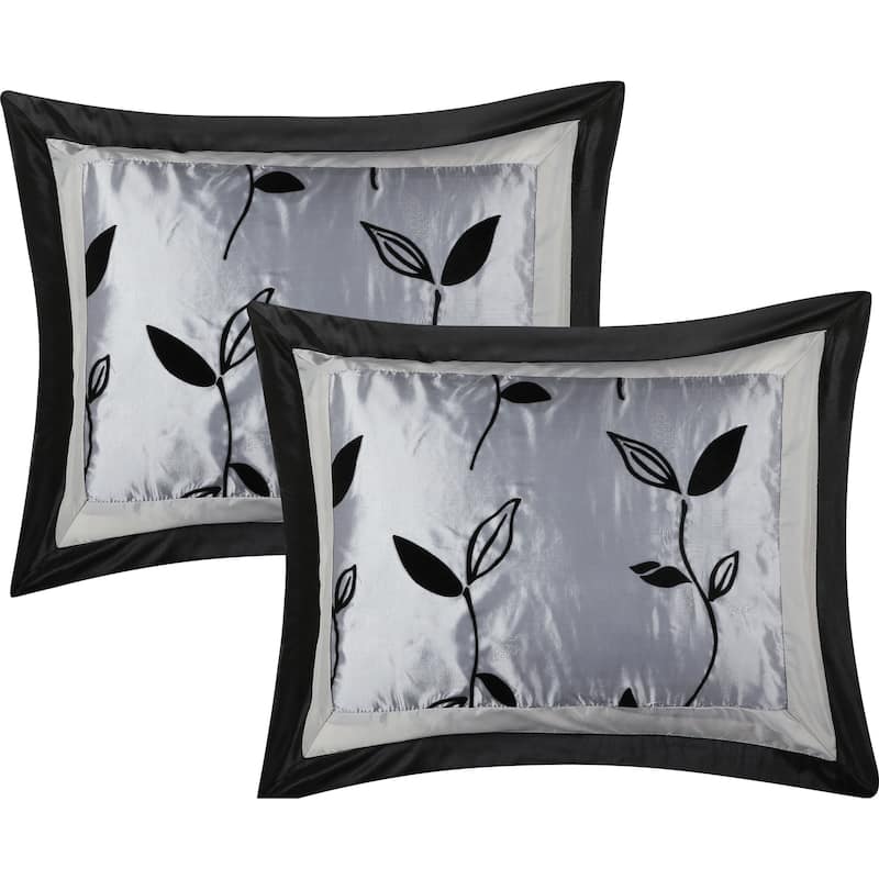 Nanshing Jolene 7 Piece Flocked Modern Leaves Comforter Set