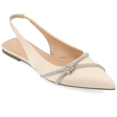 Journee Collection Women's Rebbel Sling Back Pointed Toe Flats