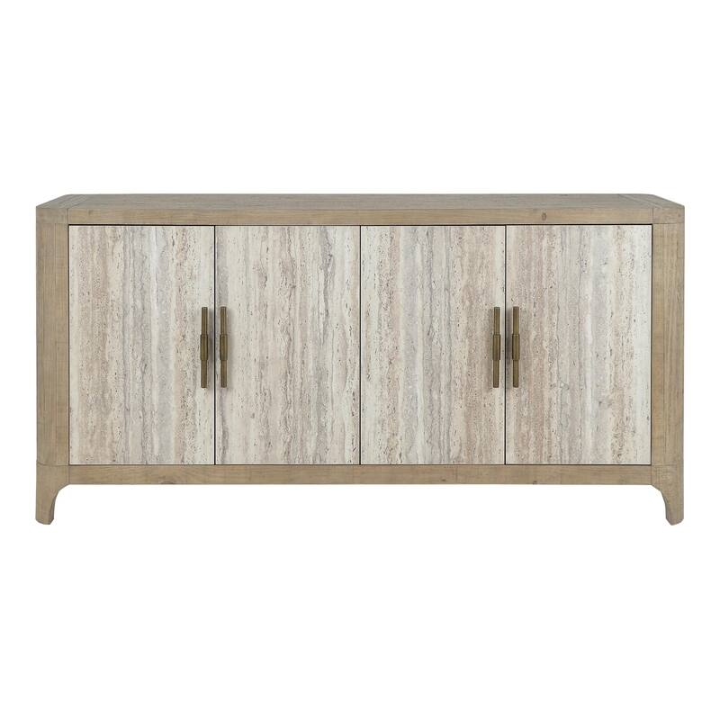 Classic Home Alpine 4-Door Concrete and Wood Sideboard Buffet