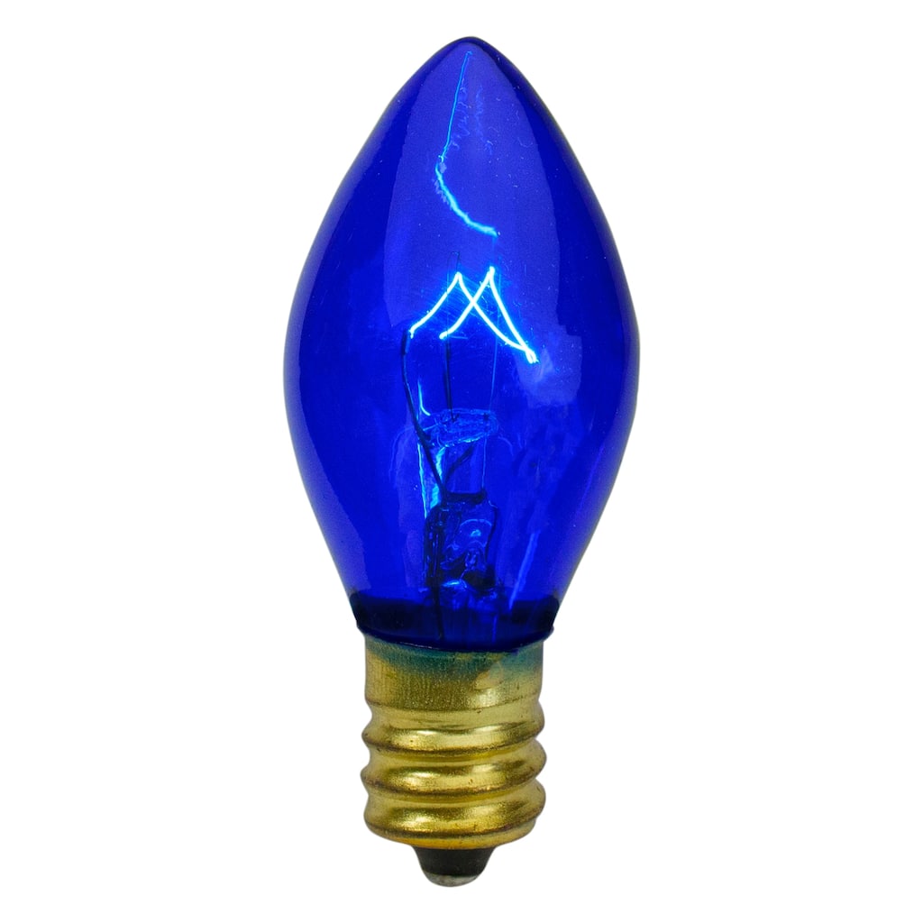 Set of 4 Blue C7 Transparent Christmas Replacement Bulbs - 2"