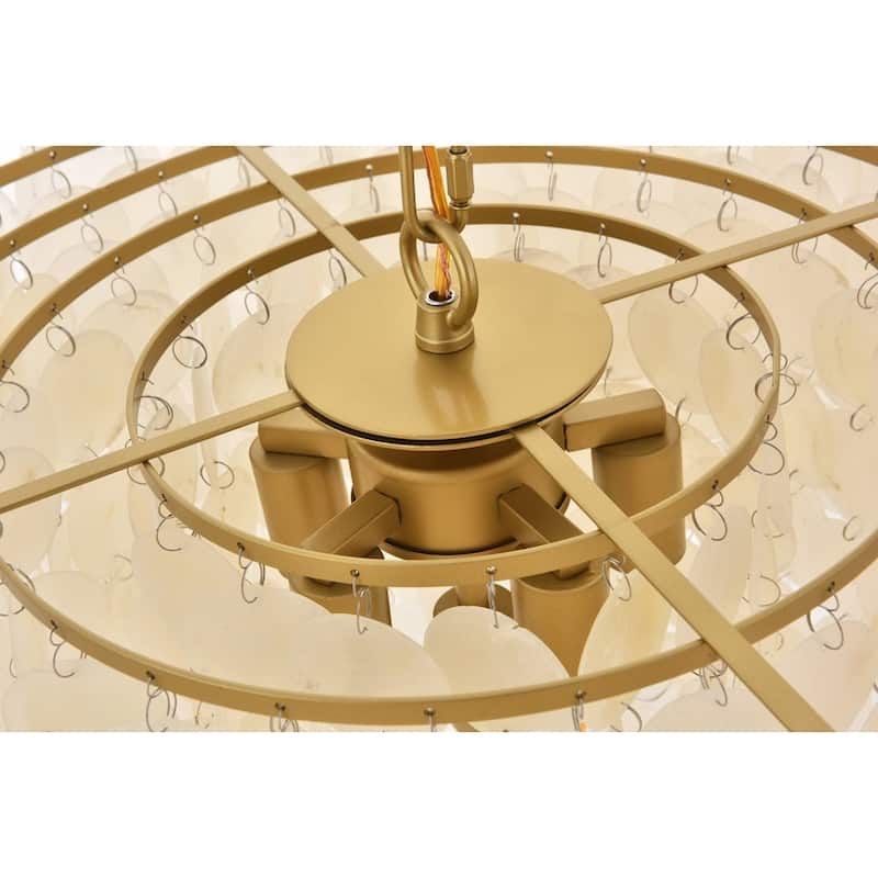 Selene 6 light Brass Pendant