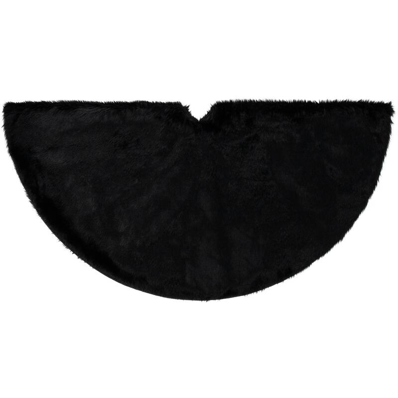 Faux Black Sable Fur Christmas Tree Skirt - 48"