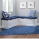 preview thumbnail 10 of 38, Linon Josie Backless Wooden Nook with Cushion Set White Natural w Navy Cushions