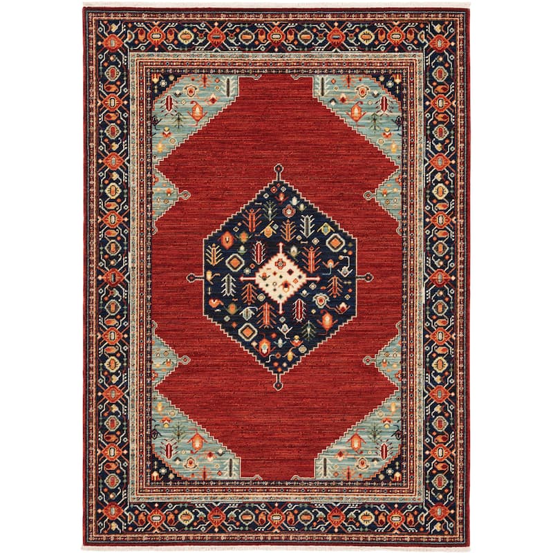 Style Haven Leander Classic Persian Fringed Wool Blend Area Rug - 7'10" x 10'10" - Rectangle
