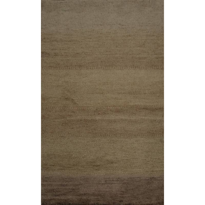 Hand Knotted Oriental 100% Wool Carpet Tribal Contemporary Beige & Ivories Gabbeh Area Rug - 6' 0'' X 4' 2''