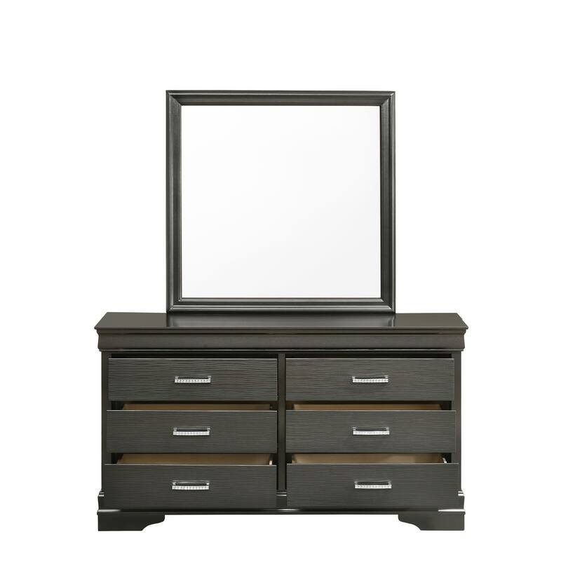 Modern Brooklyn 6 Drawer Dresser made with Wood - Gray