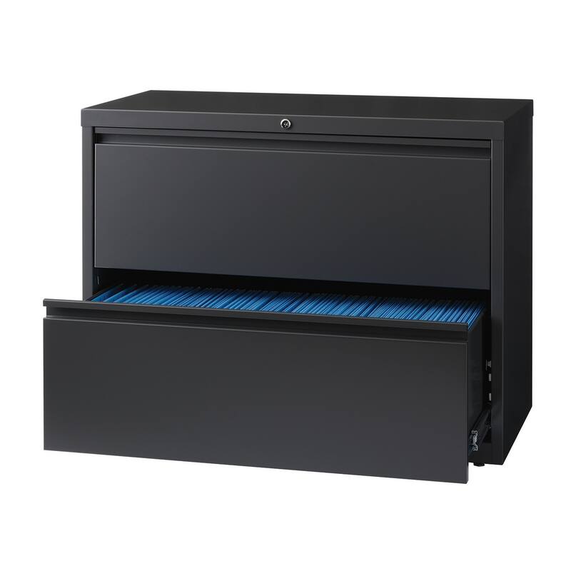 8000 Series 36" Wide 2-Drawer Lateral File Cabinet, Charcoal