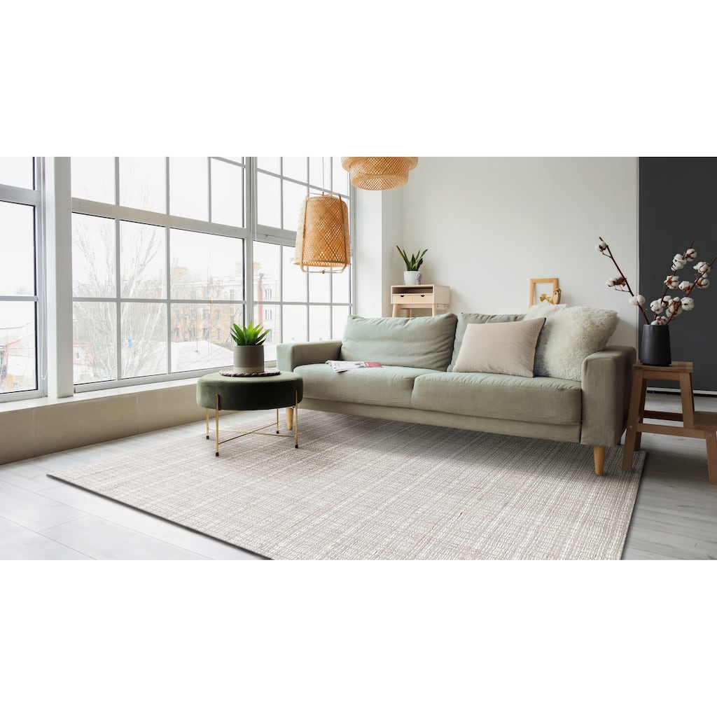 Exquisite Rugs Alpine Handmade Handloomed New Zealand Wool Light Beige/Ivory Area Rug