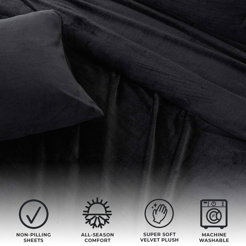 Linery & Co. Ultra Soft & Cozy Velvet Plush Fleece Printed Sheet Set