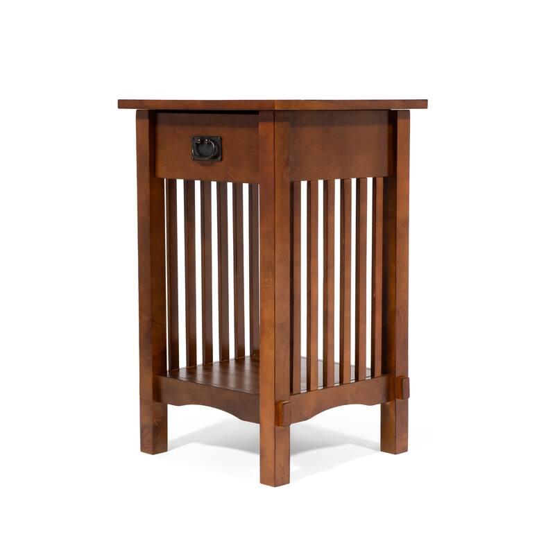 Skiff Mission Oak 16-inch Wood 1-Shelf Side Table by Furniture of America