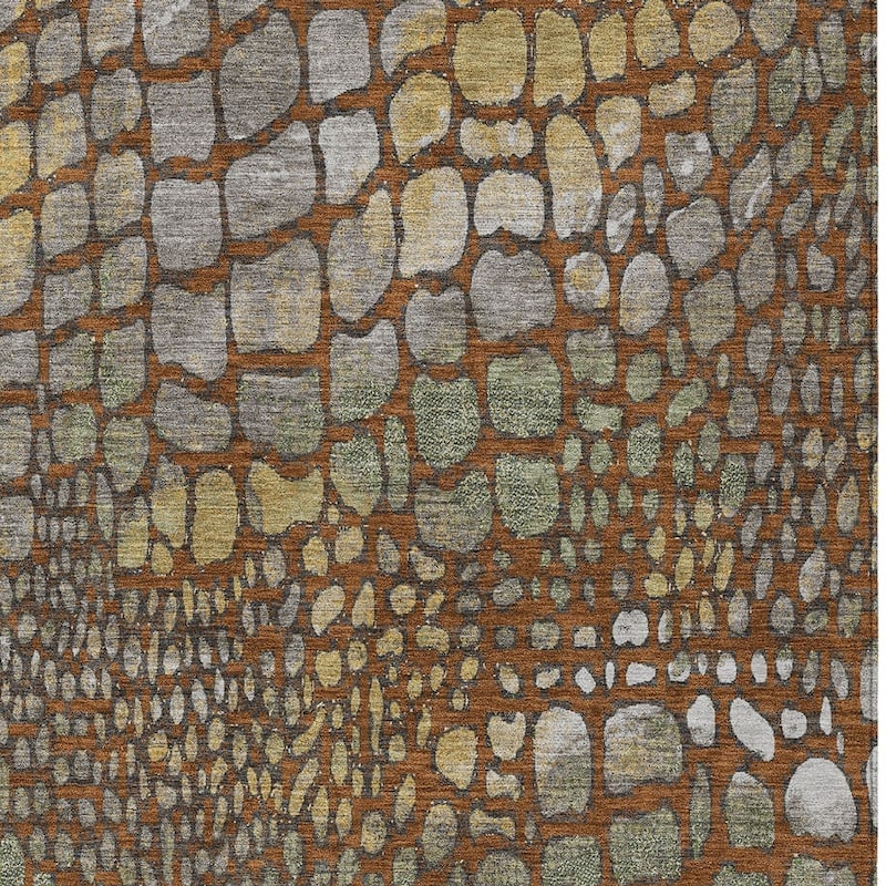 HomeRoots Abstract Transitional Rectangle Outdoor Rug