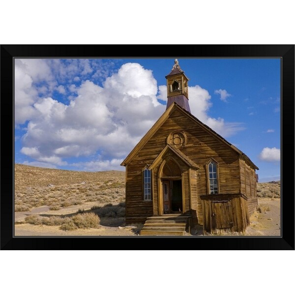 "Old church in desert, USA, California, Bodie" Black Framed Print