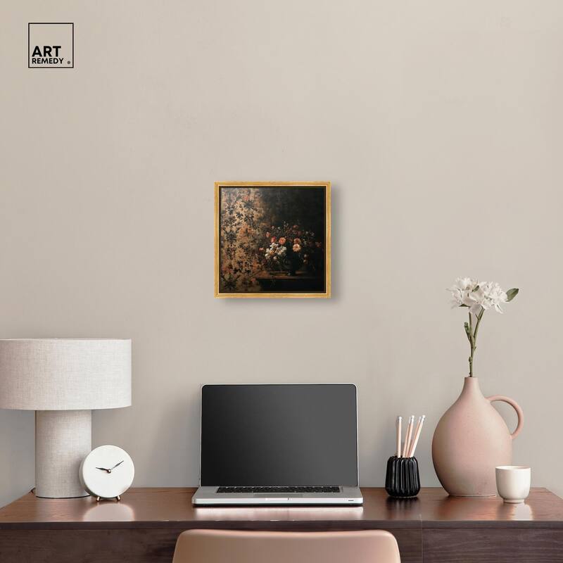 Dark Floral Elegance Canvas by Art Remedy