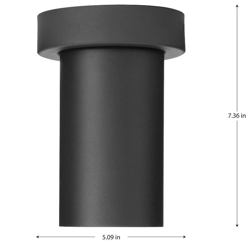 3" Black Surface Mount Modern Adjustable Cylinder - 5.09 in x 5.09 in x 7.36 in