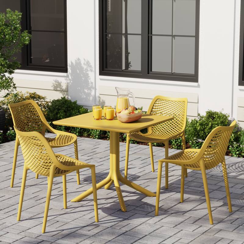 Frond and Form 4-Person Outdoor Square Dining Set
