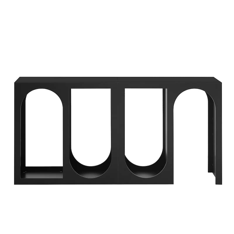 Modular Entryway Console Table Accent Table with Rectangular Exterior and Curved Interior Design for Living Room