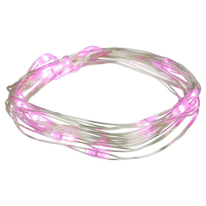 20-Count Pink LED Micro Fairy Christmas Lights - 6ft, Copper Wire