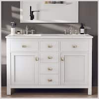 Totti Artemis 48-inch White Transitional Double Sink Bathroom Vanity ...