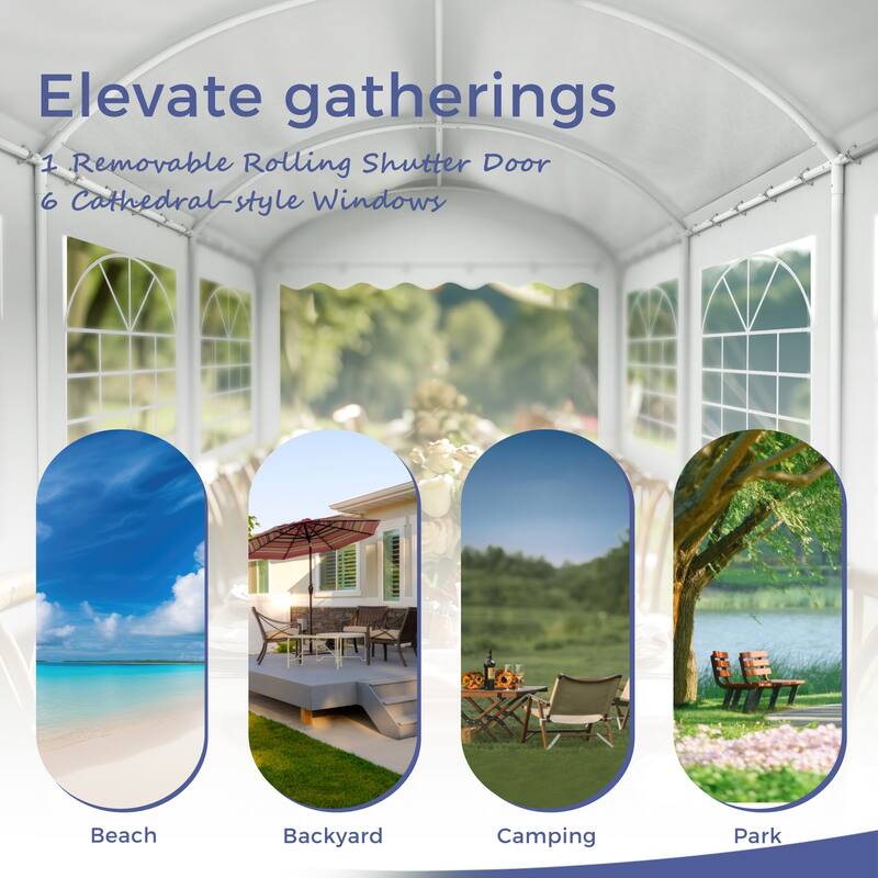 20' x 40' Large Patio Wedding Party Tent with 12 Removable Sidewalls Outdoor Gazebo Event Shelter Canopy with Carry Bags