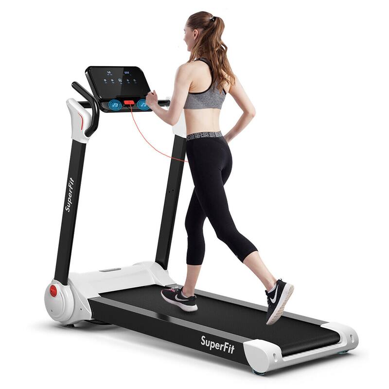 SuperFit 2.25HP Folding Electric Motorized Treadmill w/ Speaker - 55.9" x 30.5" x 49.5"