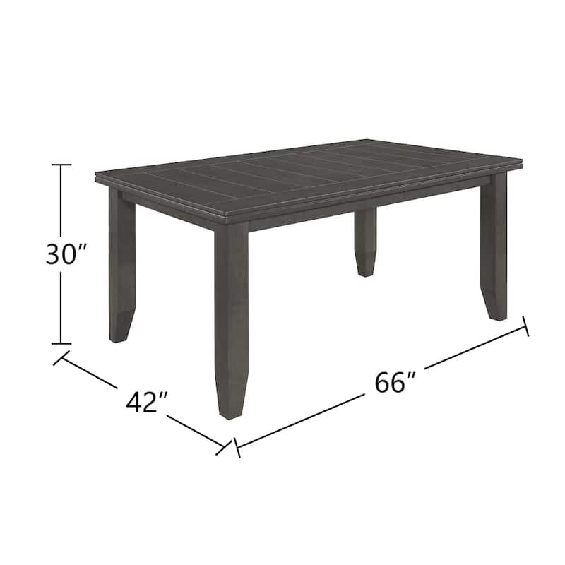Rectangular Wood Dining Table in Dark Grey Finish