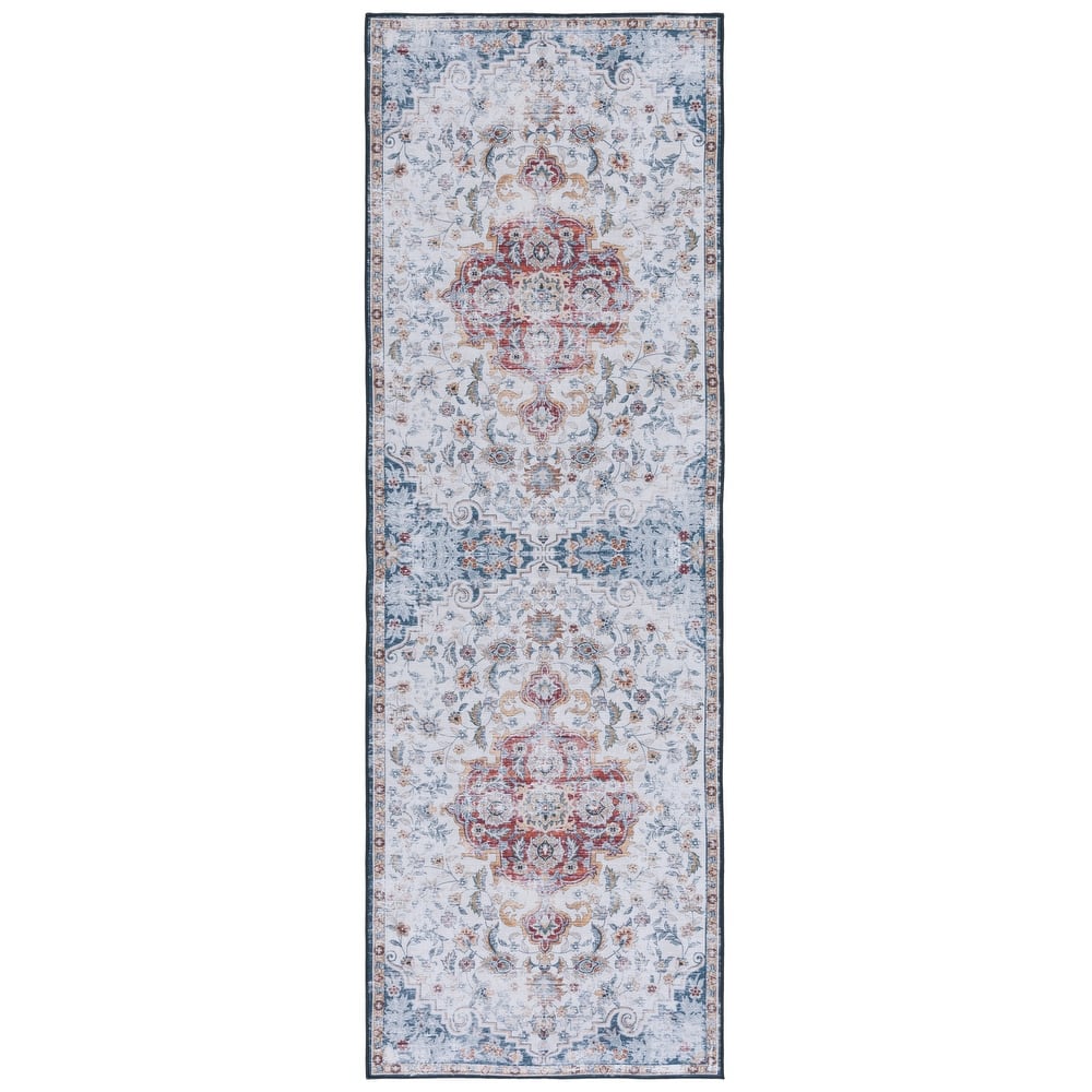 SAFAVIEH Tucson Machine Washable Slip Resistant Harmanda Oriental Medallion