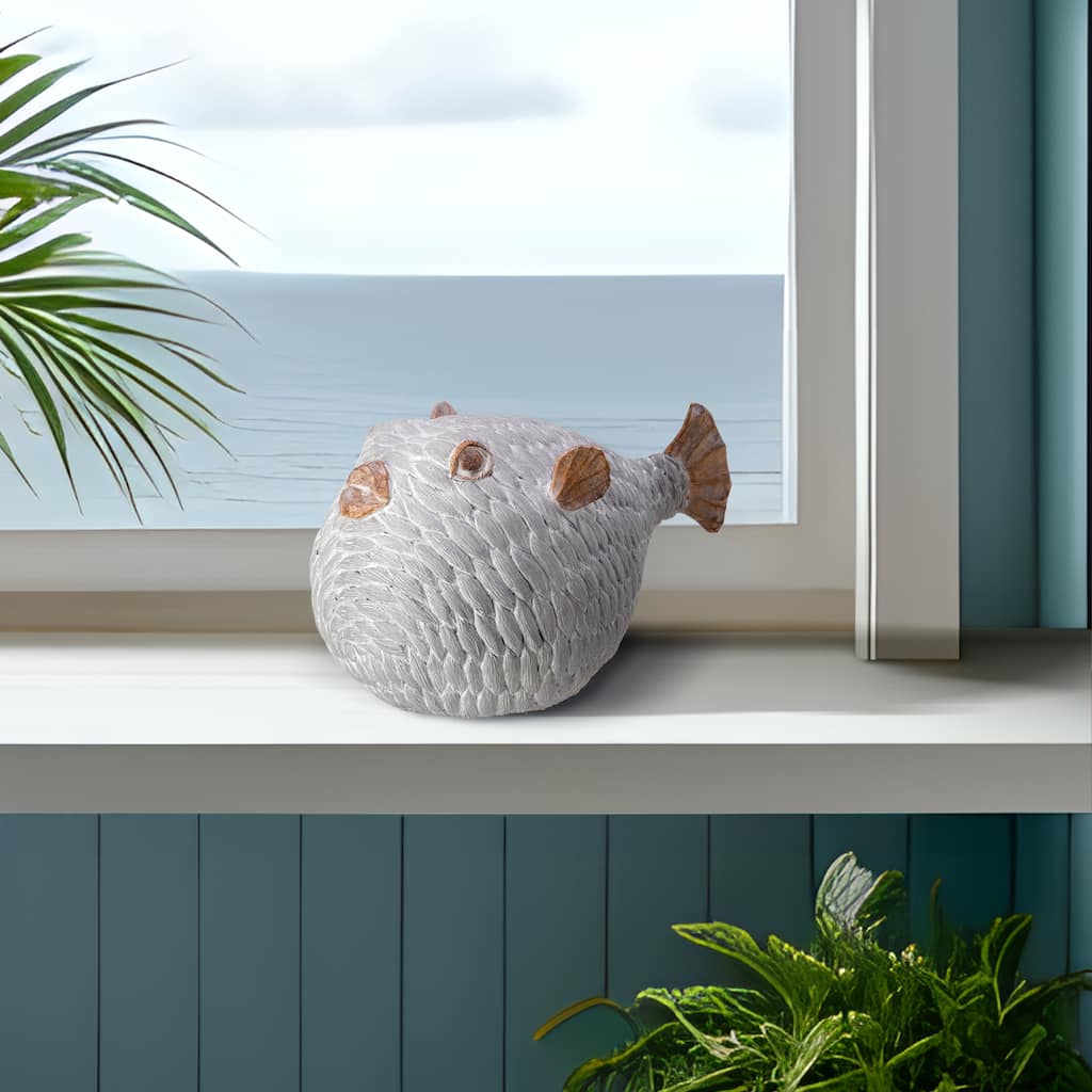 Fabric Weave' Puffer Fish 6.75" - 6.77