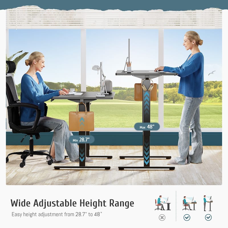 Standing Desk Adjustable Height, Electric Sit Stand up Desk for Home Office, Modern Rising Work Table for Computer,Workstation