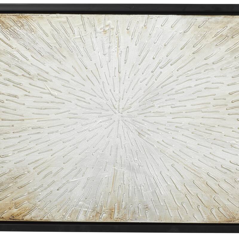 Canvas Starburst Radial Living Room Framed Wall Art with Black or Brown Frame - Brown or Gray - Roche River Decor