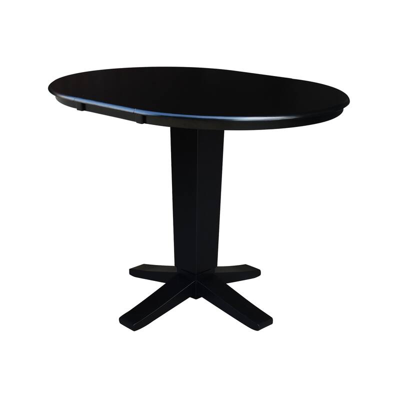 36 in Round Top Pedestal Counter Height Dining Table with 12 in Leaf